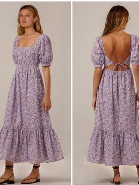 Favorite Daughter Mirka Organic Cotton Floral Midi Dress